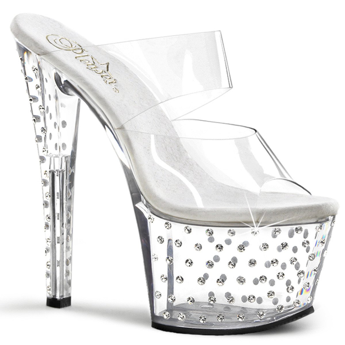 Pleaser Stardust-702 C/M - Clear High-Platform Sandals