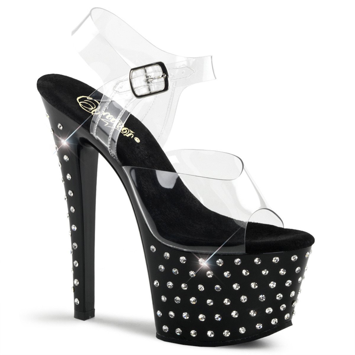 Pleaser Stardust-708 C/B - Clear High-Platform Sandals