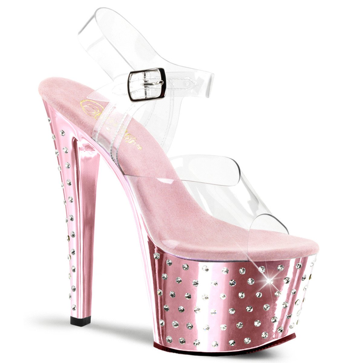 Pleaser Stardust-708 C/BPCH - Clear High-Platform Sandals