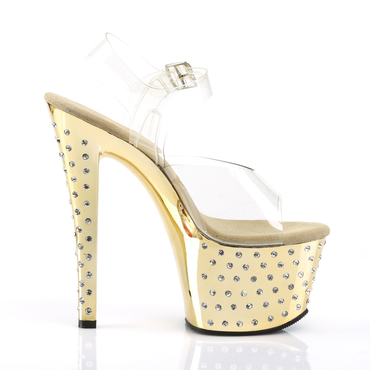Pleaser Stardust-708 C/GCH - Clear High-Platform Sandals