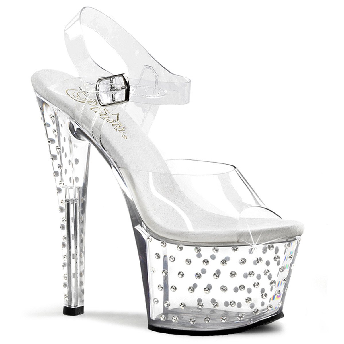 Pleaser Stardust-708 C/M - Clear High-Platform Sandals