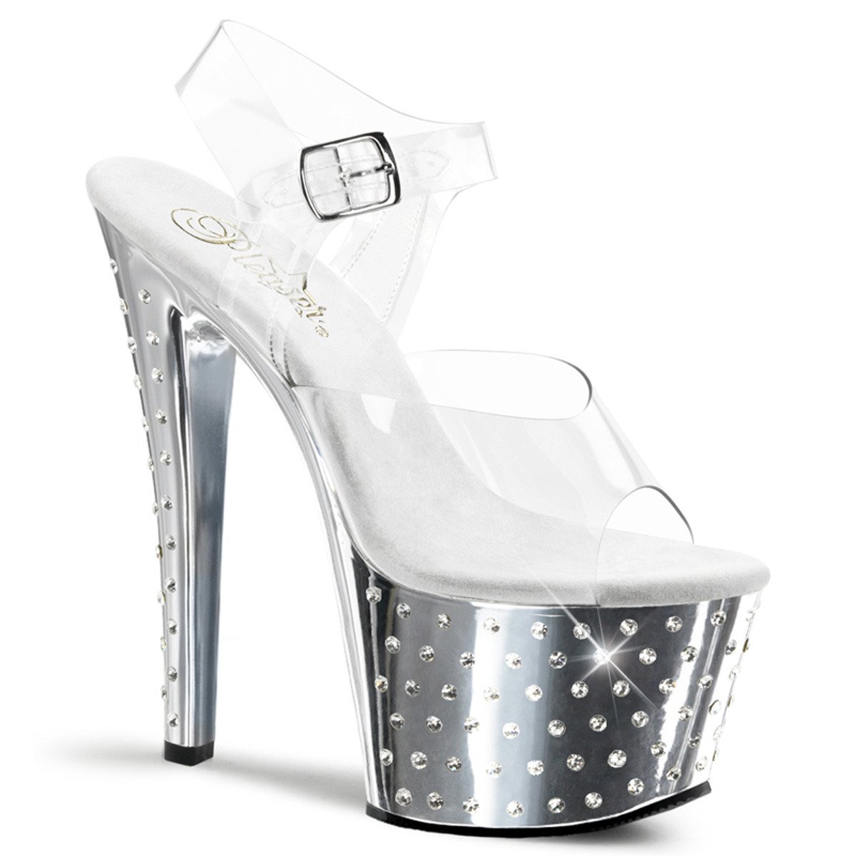 Pleaser Stardust-708 C/SCH - Clear High-Platform Sandals