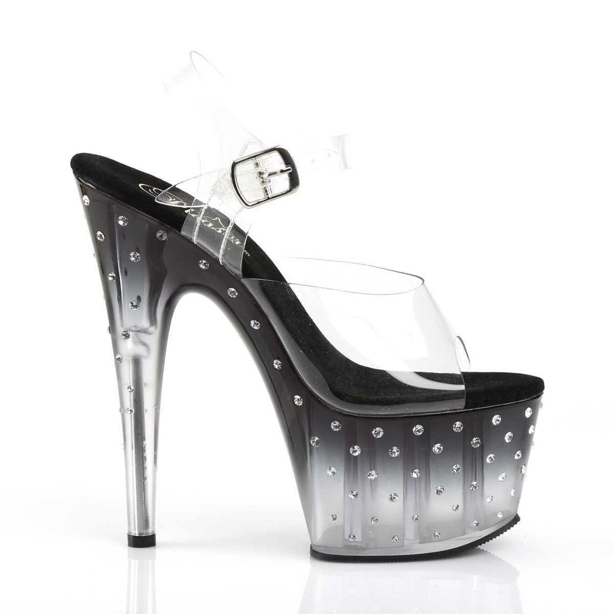 Pleaser Stardust-708T C/B-C - Clear High-Platform Sandals