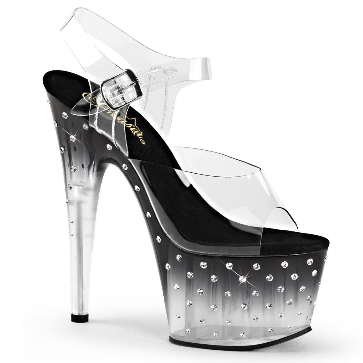 Pleaser Stardust-708T C/B-C - Clear High-Platform Sandals