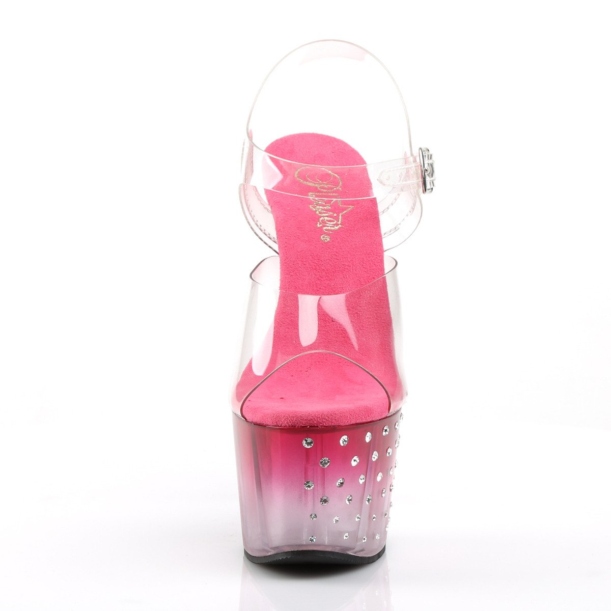 Pleaser Stardust-708T C/PNK-C - Clear High-Platform Sandals