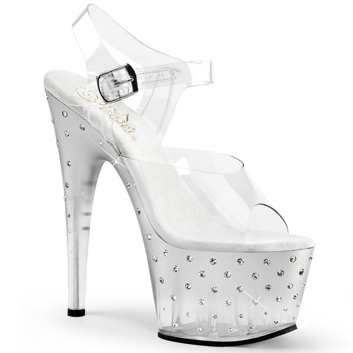 Pleaser Stardust-708T C/S - Clear High-Platform Sandals