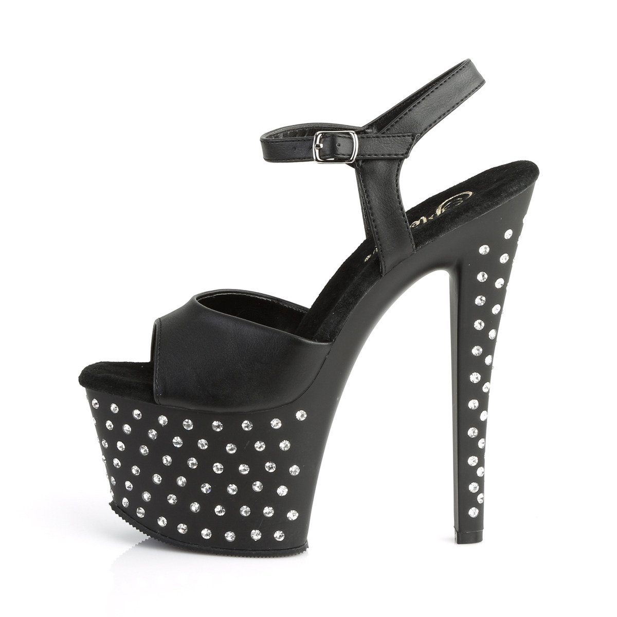 Pleaser Stardust-709 BPU/M - Black High-Platform Sandals