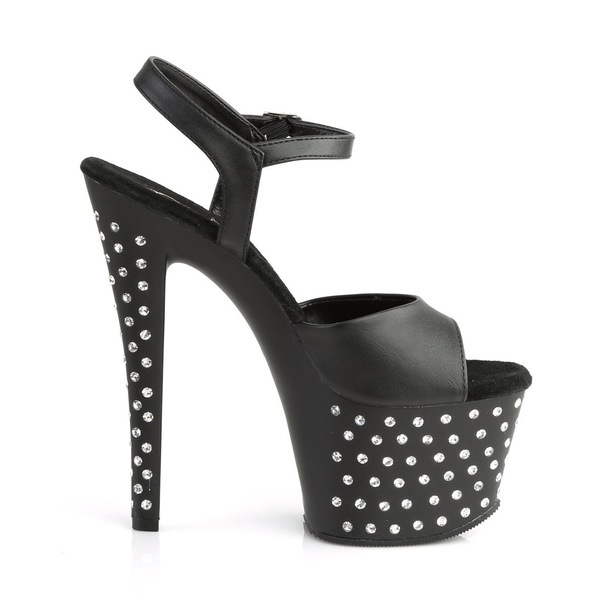 Pleaser Stardust-709 BPU/M - Black High-Platform Sandals