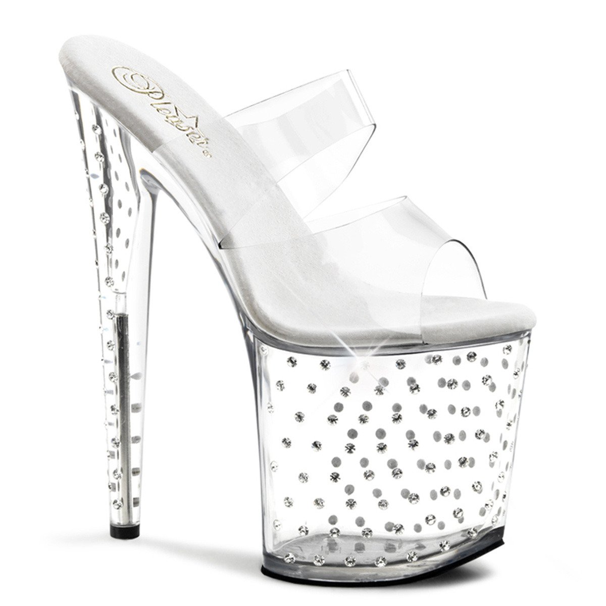 Pleaser Stardust-802 C/M - Clear High-Platform Sandals
