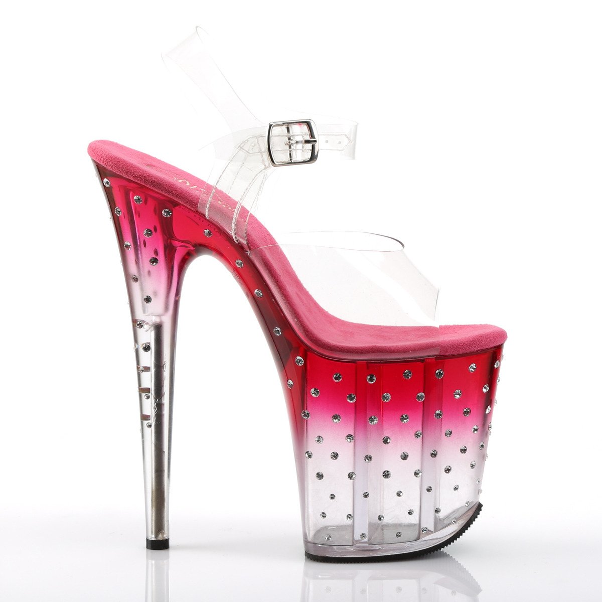 Pleaser Stardust-808T C/PNK-C - Clear High-Platform Sandals