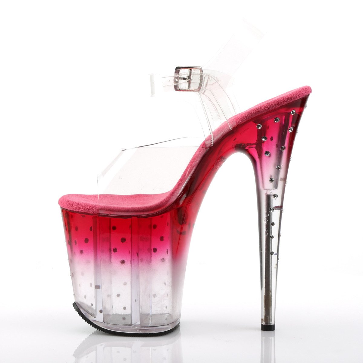 Pleaser Stardust-808T C/PNK-C - Clear High-Platform Sandals