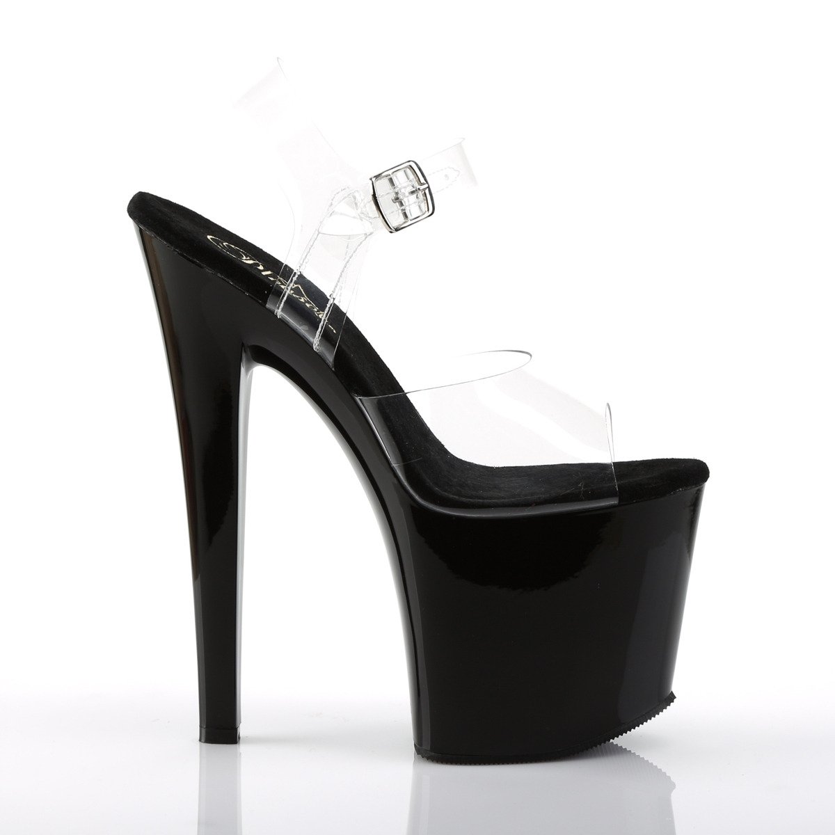 Pleaser Taboo-708 C/B - Clear High-Platform Sandals