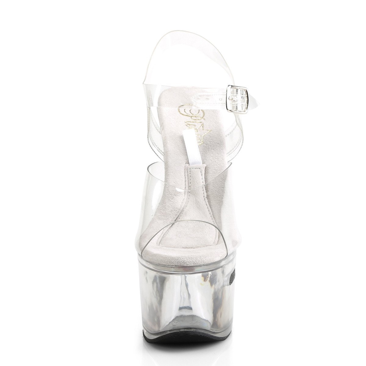 Pleaser Tipjar-708-2 C/M - Clear High-Platform Sandals