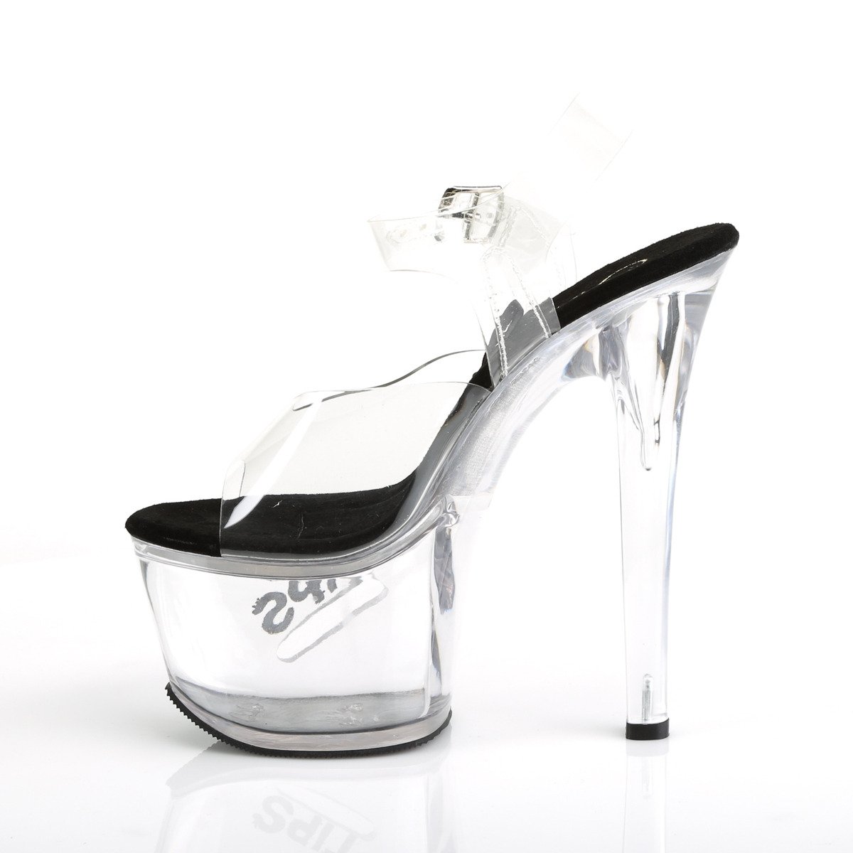 Pleaser Tipjar-708-5 C/BG - Clear High-Platform Sandals