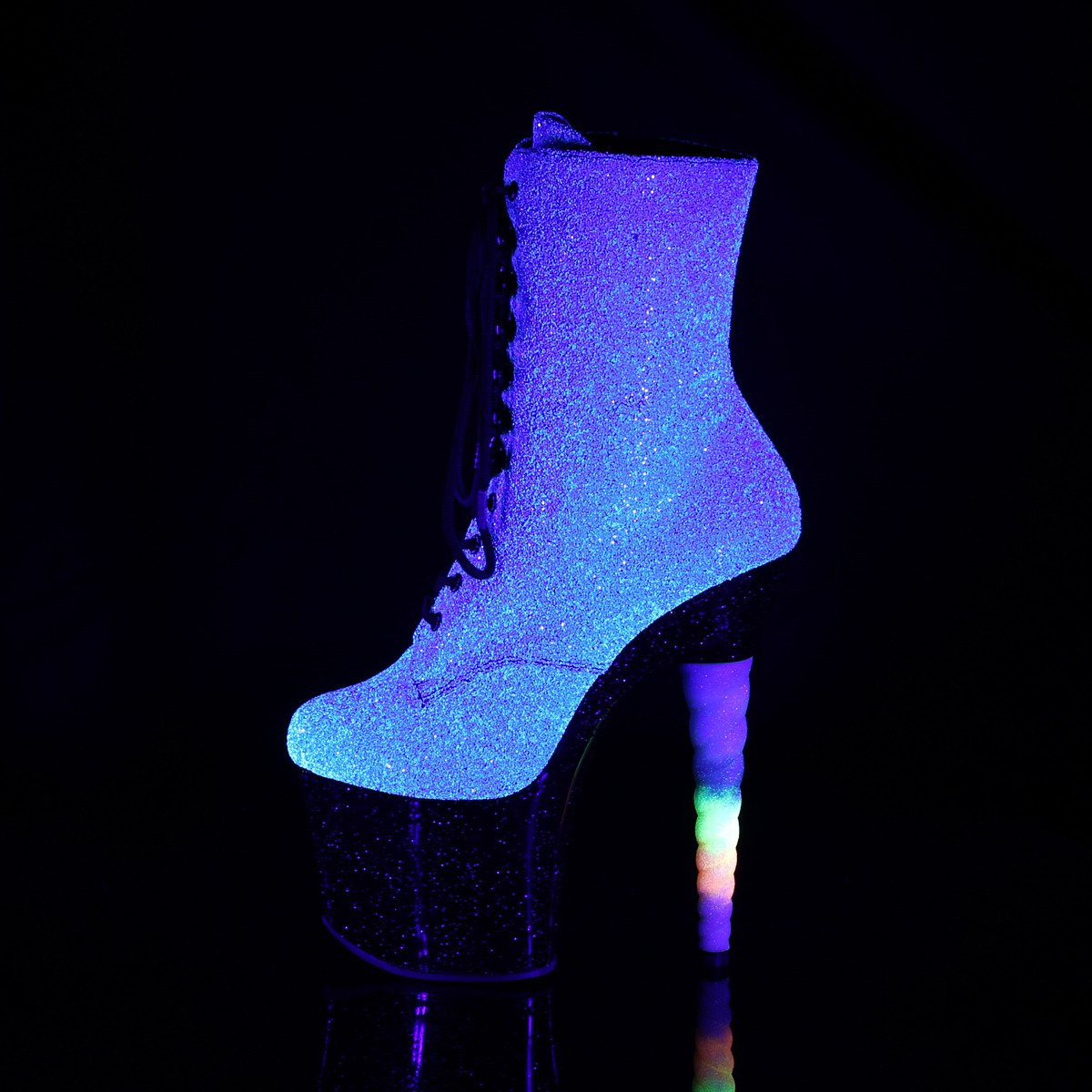 Pleaser Unicorn-1020G PP-BLUG/B - Violet High-Platform Ankle Boots