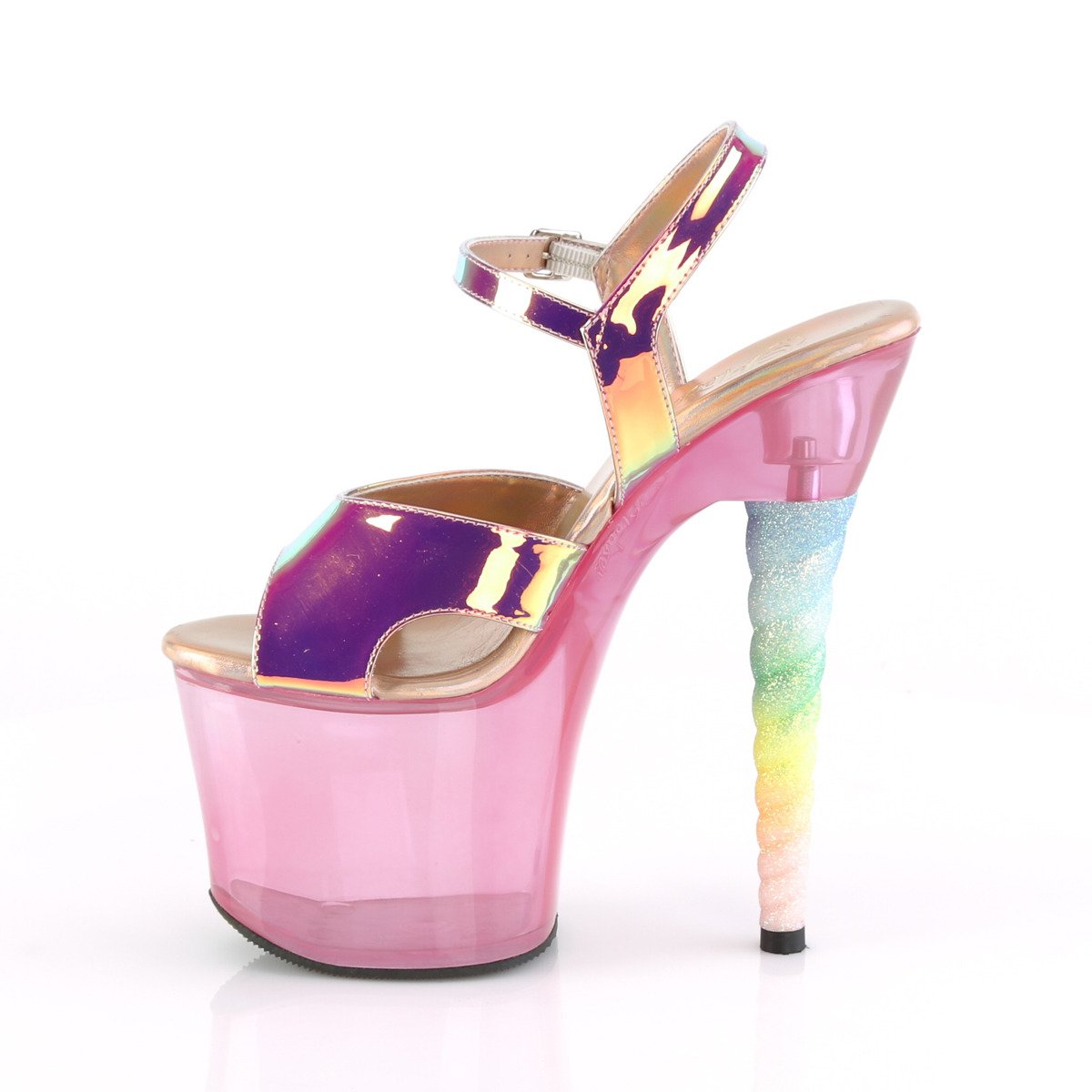 Pleaser Unicorn-711T PNTPU/BGUMPN - Pink High-Platform Sandals