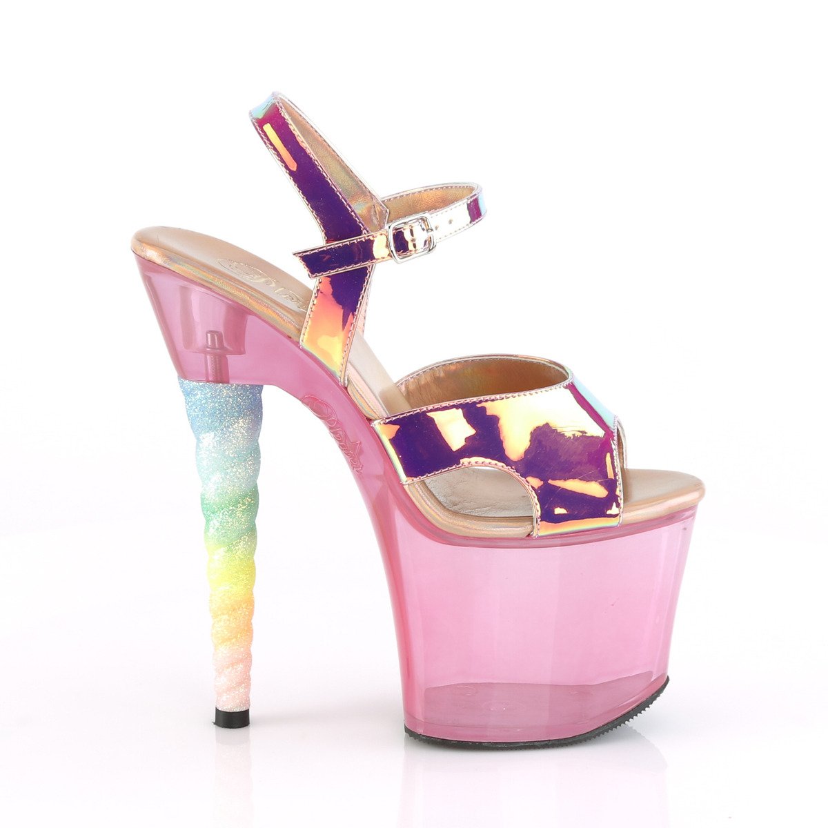 Pleaser Unicorn-711T PNTPU/BGUMPN - Pink High-Platform Sandals