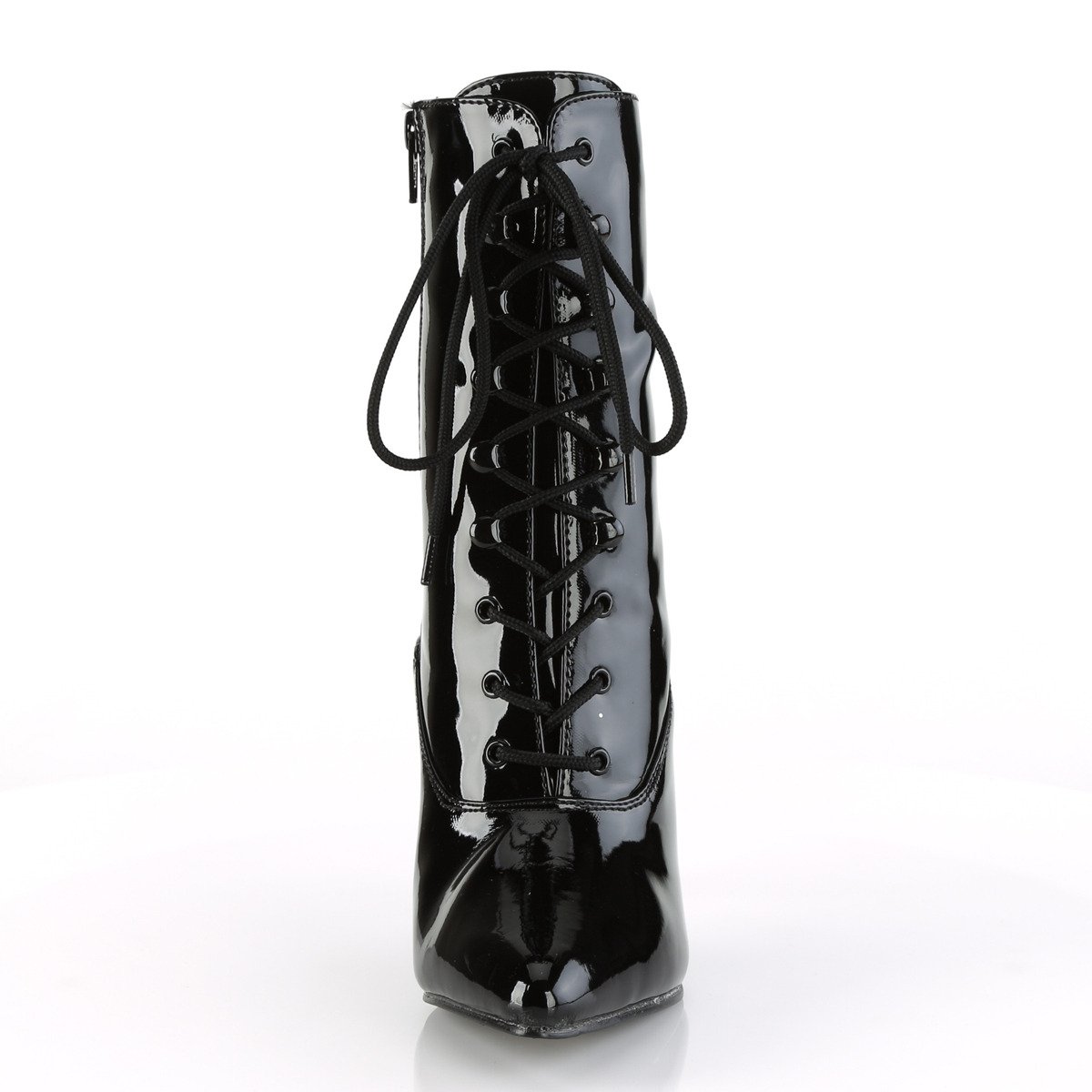 Pleaser Vanity-1020 B - Shiny Black High-Heel Single Sole Ankle Boots