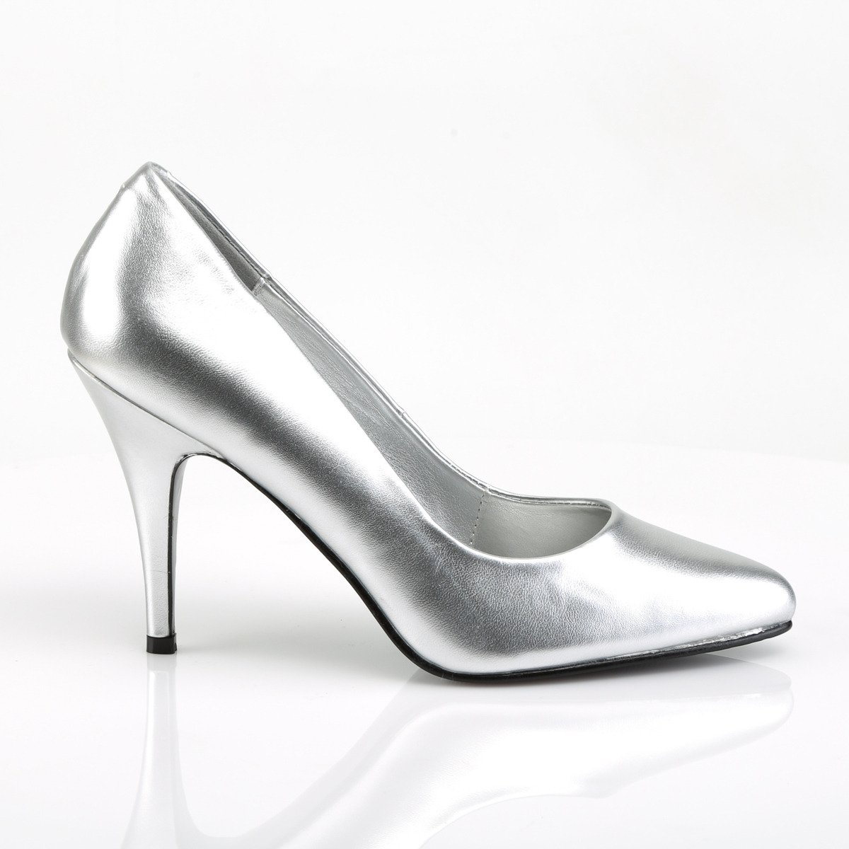 Pleaser Vanity-420 S/PU - Silver High-Heel Stilettos