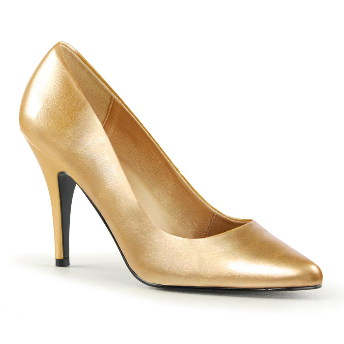 Pleaser Vanity-420 G/PU - Gold High-Heel Stilettos