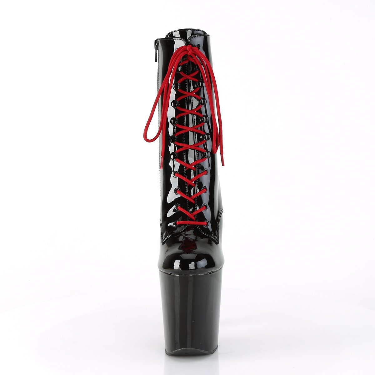Pleaser Xtreme-1020TT B/B-RCH - Shiny Black High-Platform Ankle Boots