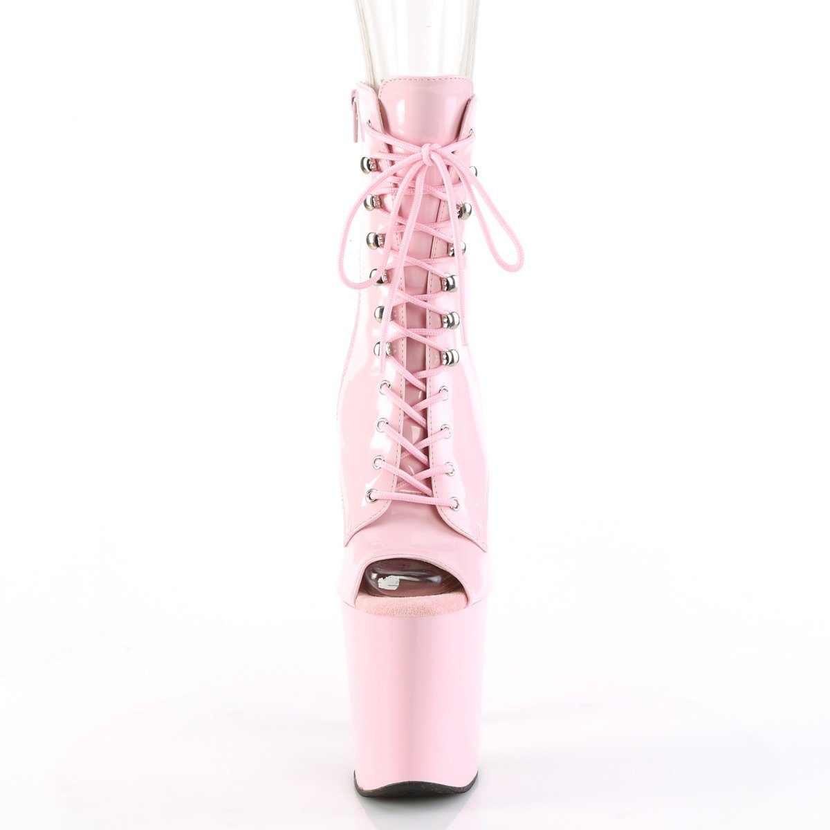 Pleaser Xtreme-1021 BP/M - Shiny Pink High-Platform Peep Toe Boots