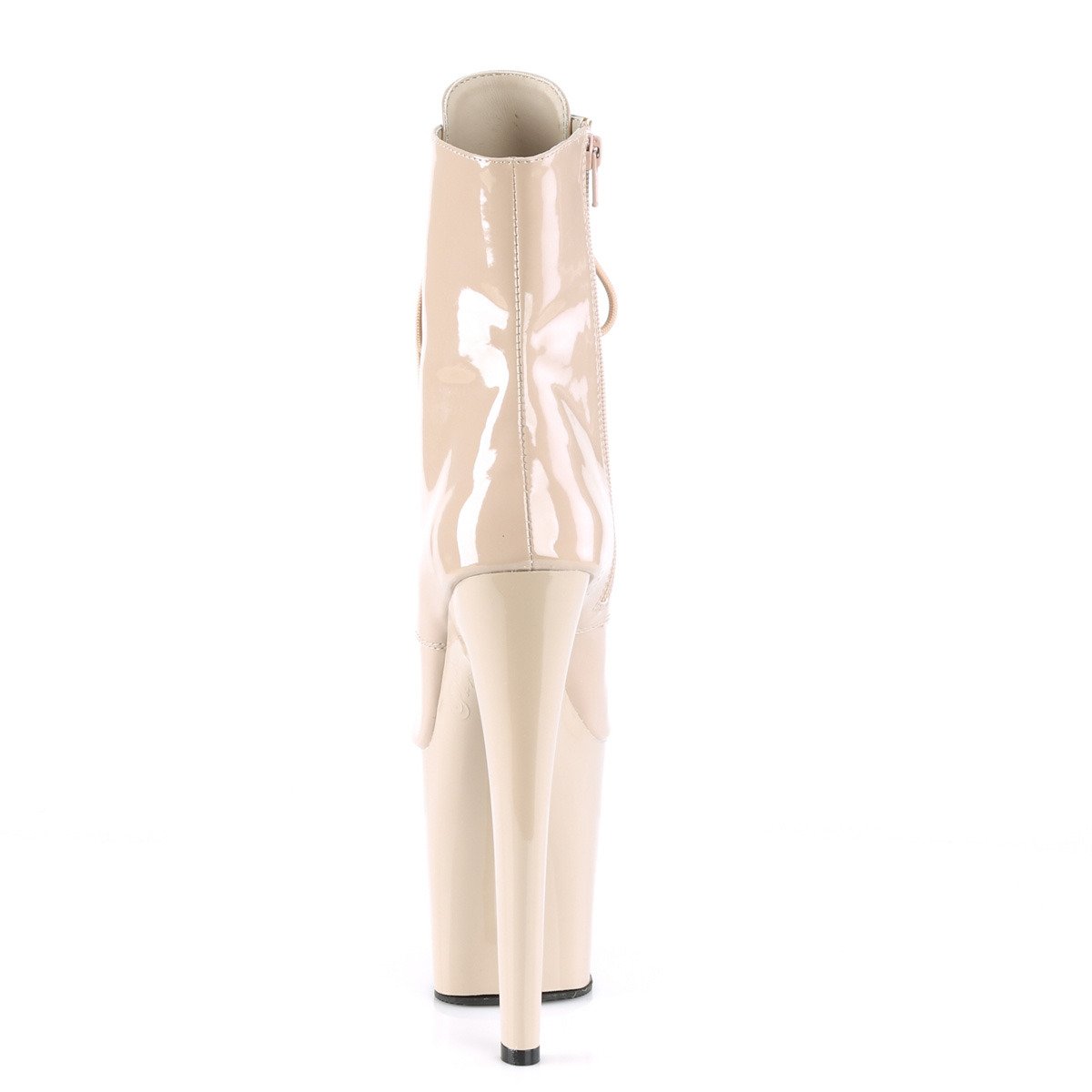 Pleaser Xtreme-1021 ND/M - Shiny Beige High-Platform Peep Toe Boots