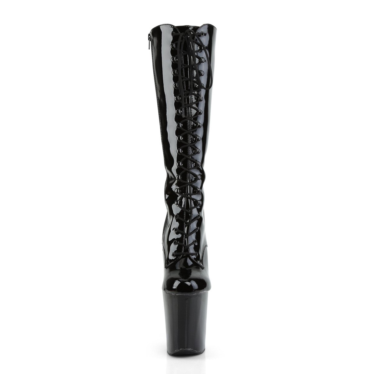 Pleaser Xtreme-2020 B/M - Shiny Black High-Platform Knee High Boots