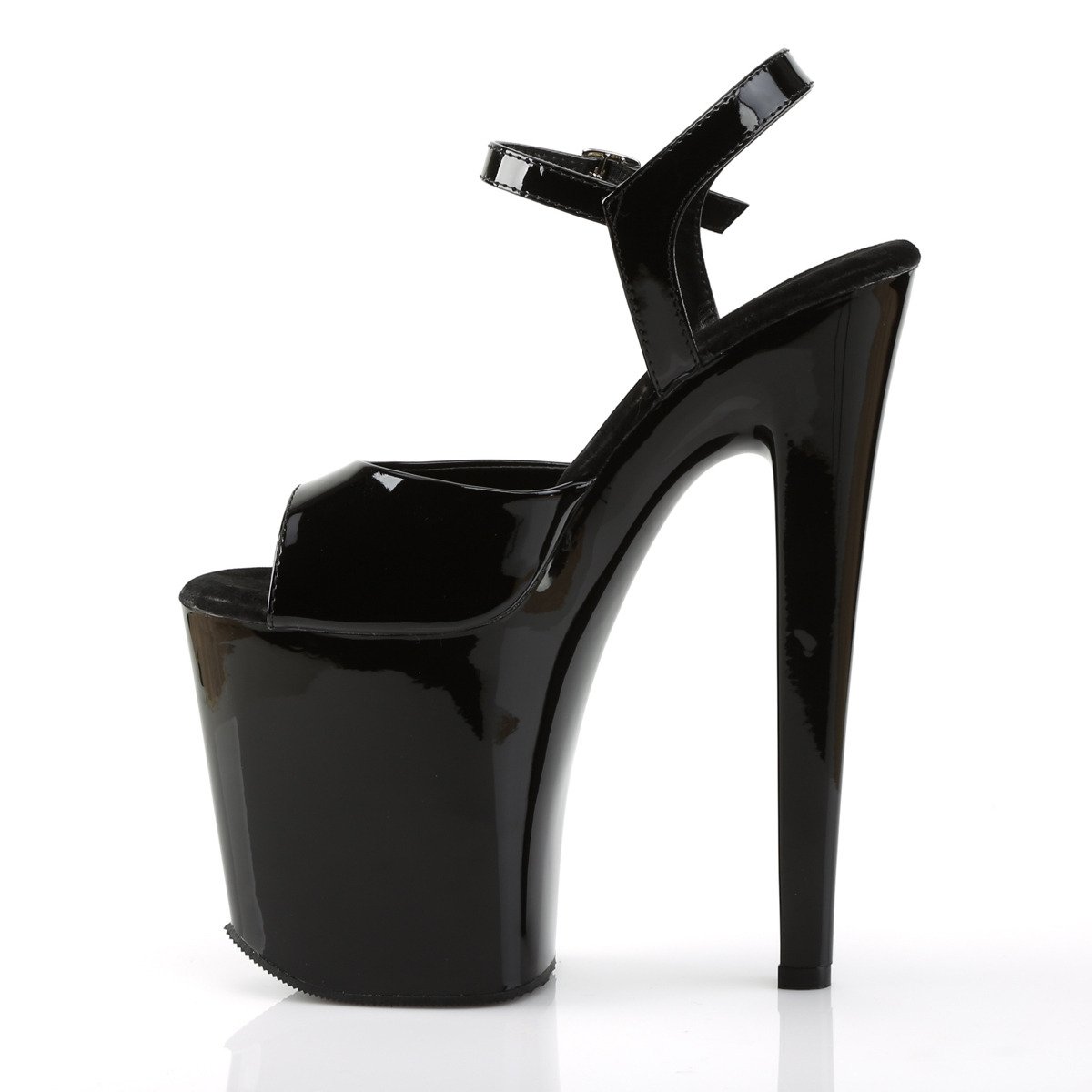 Pleaser Xtreme-809 B/M - Shiny Black High-Platform Sandals