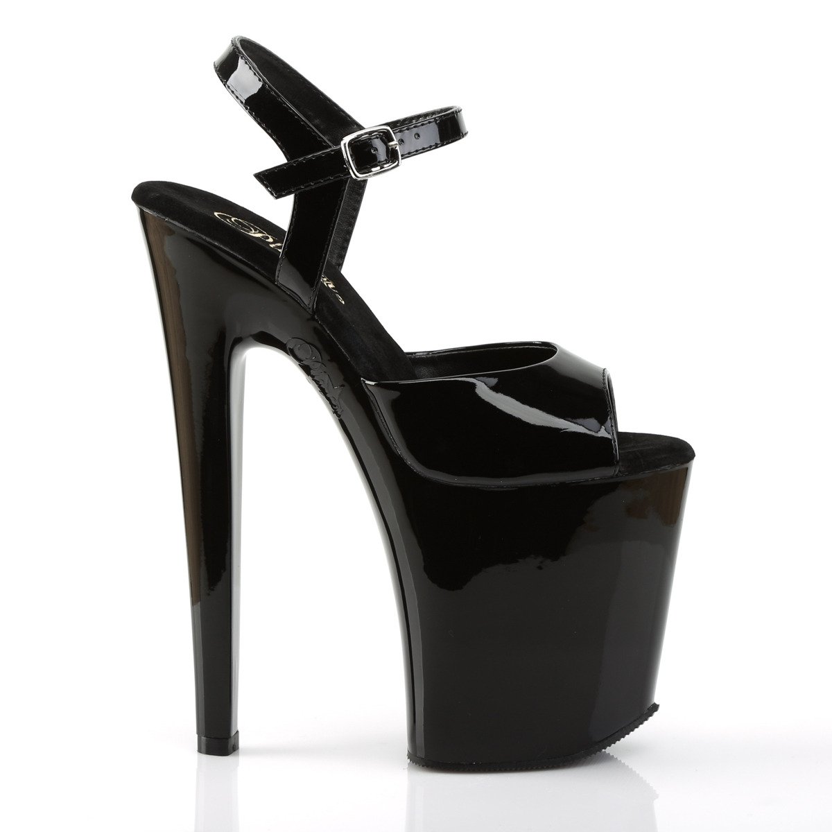 Pleaser Xtreme-809 B/M - Shiny Black High-Platform Sandals