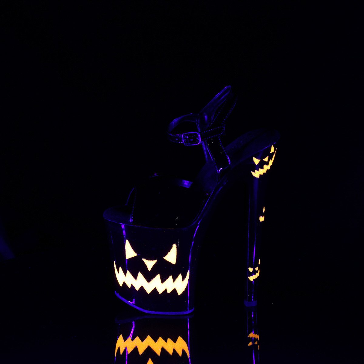 Pleaser Xtreme-809JOL B/B-NOG - Shiny Black High-Platform Sandals