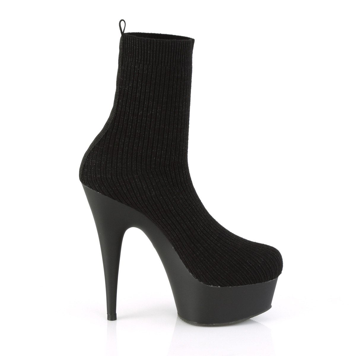 Pleaser Delight-1002-2 BFA/M - Black Platform High-Heel Ankle Boots