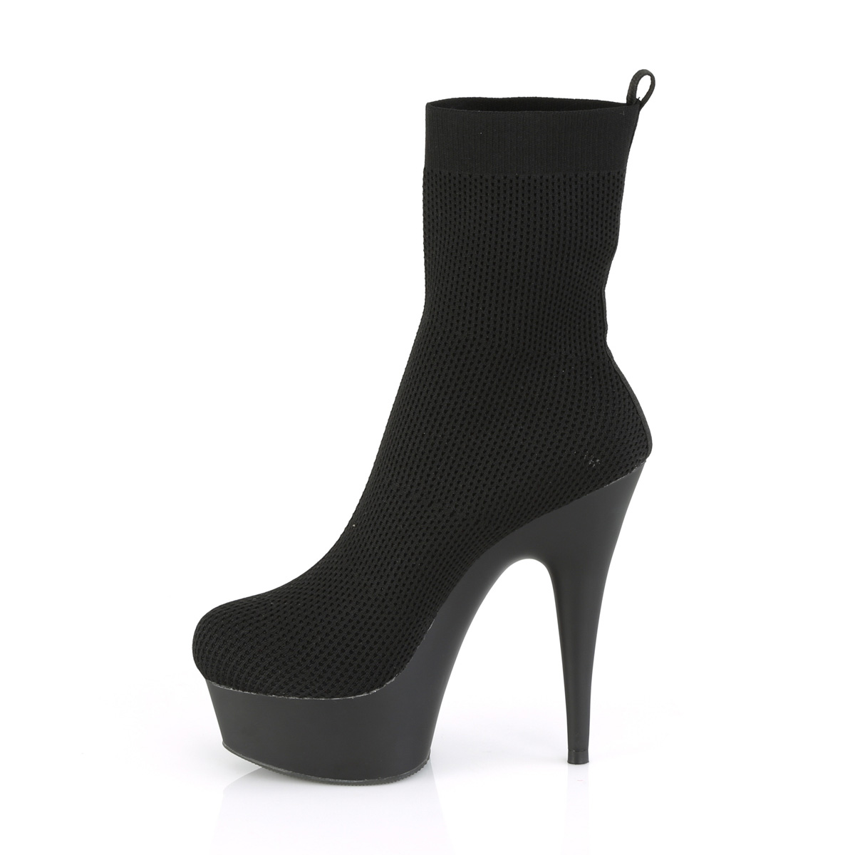 Pleaser Delight-1002 BFA/M - Black Platform High-Heel Ankle Boots