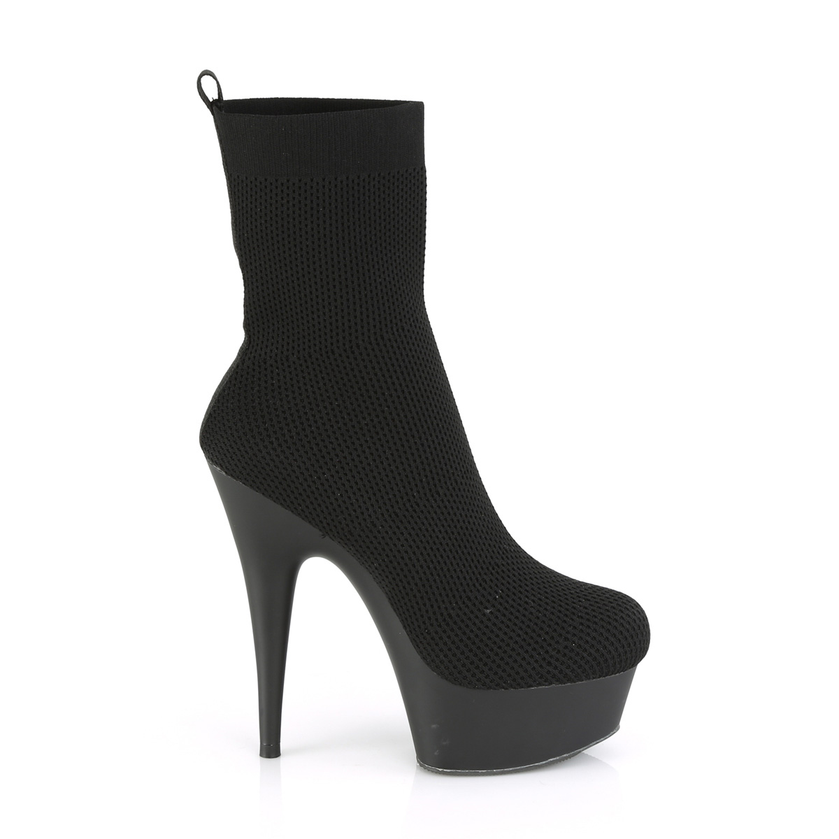 Pleaser Delight-1002 BFA/M - Black Platform High-Heel Ankle Boots