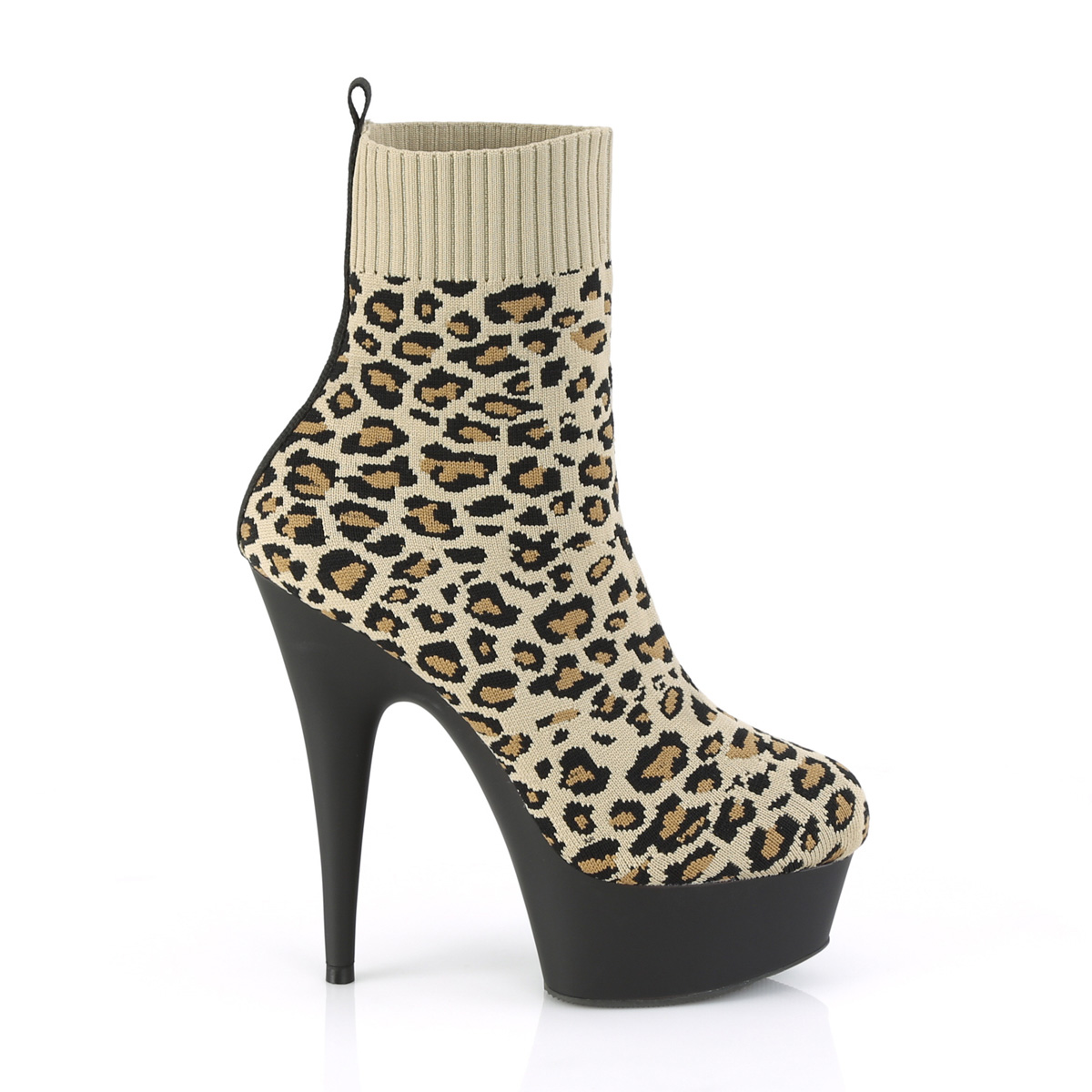 Pleaser Delight-1002LP TLPFA/B - Beige Platform High-Heel Ankle Boots