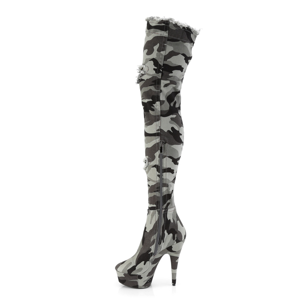 Pleaser Delight-3005 CMCA/M - Camouflage Platform High-Heel Summer Boots