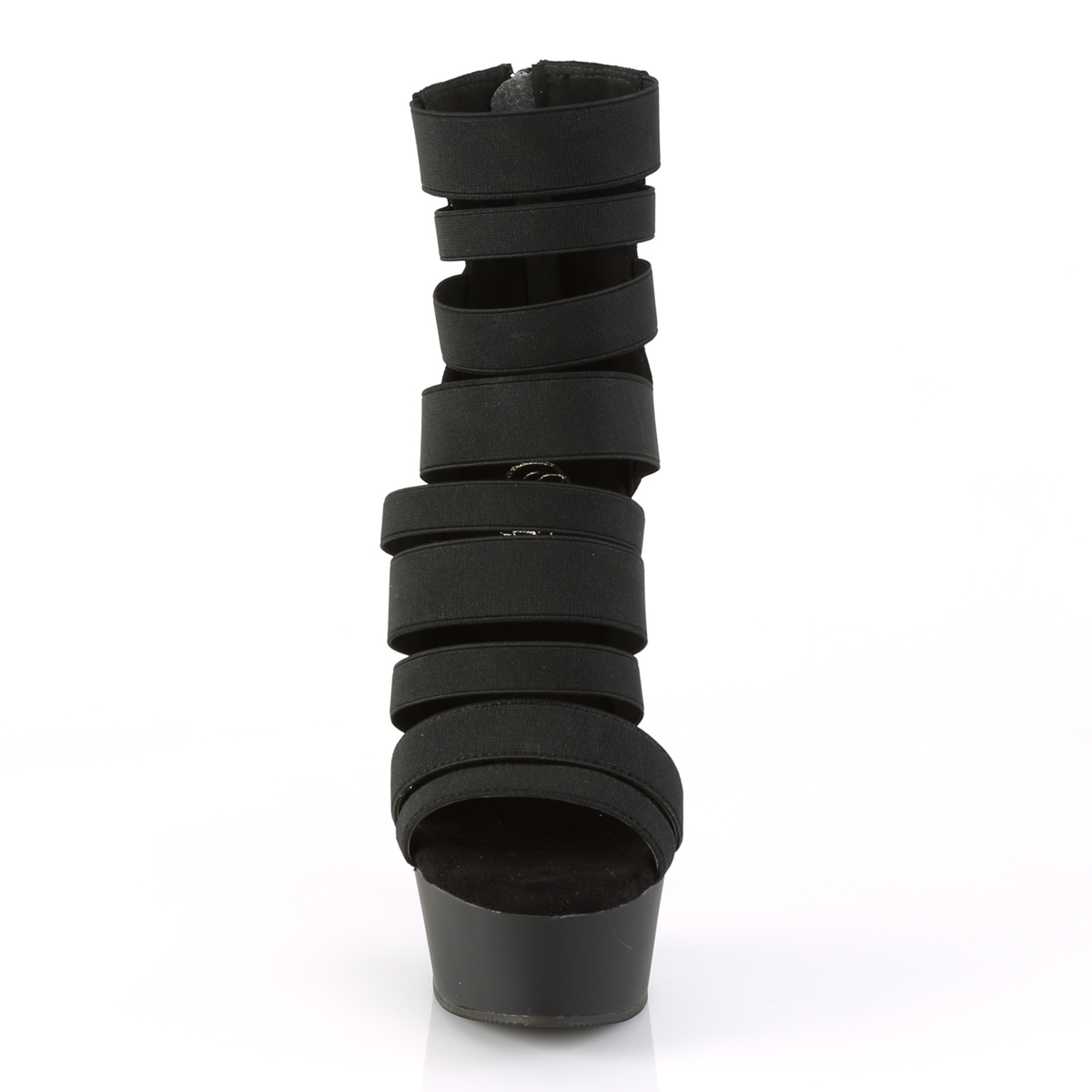 Pleaser Delight-600-17 BELS/M - Black Platform High-Heel Strap Heels