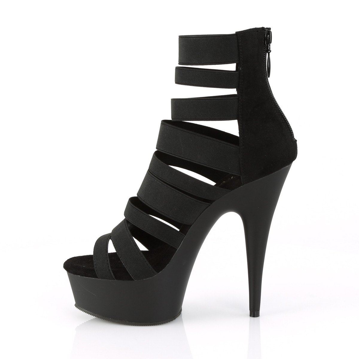 Pleaser Delight-600-17 BELS/M - Black Platform High-Heel Strap Heels