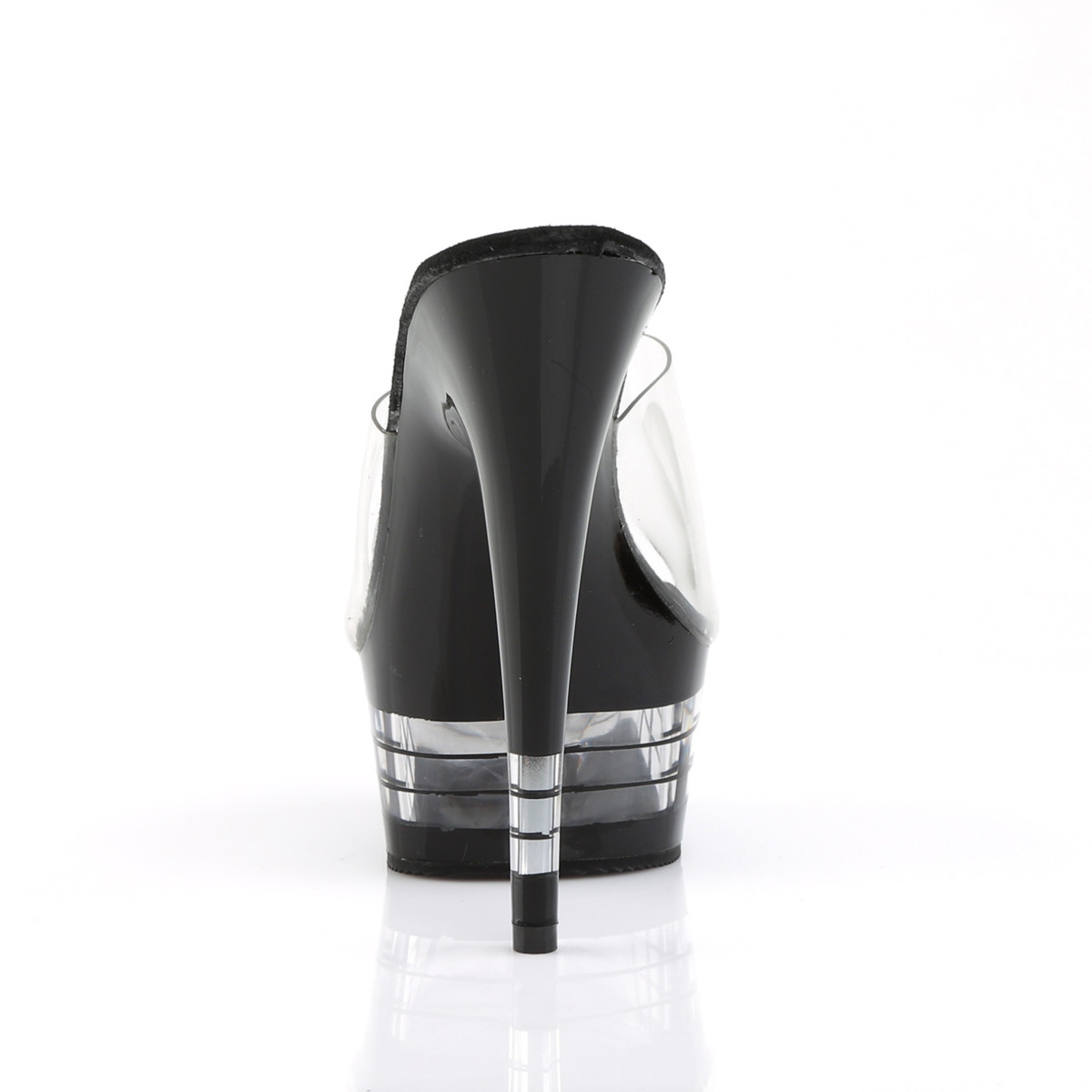 Pleaser Delight-601LN C/B - Clear Platform High-Heel Slides