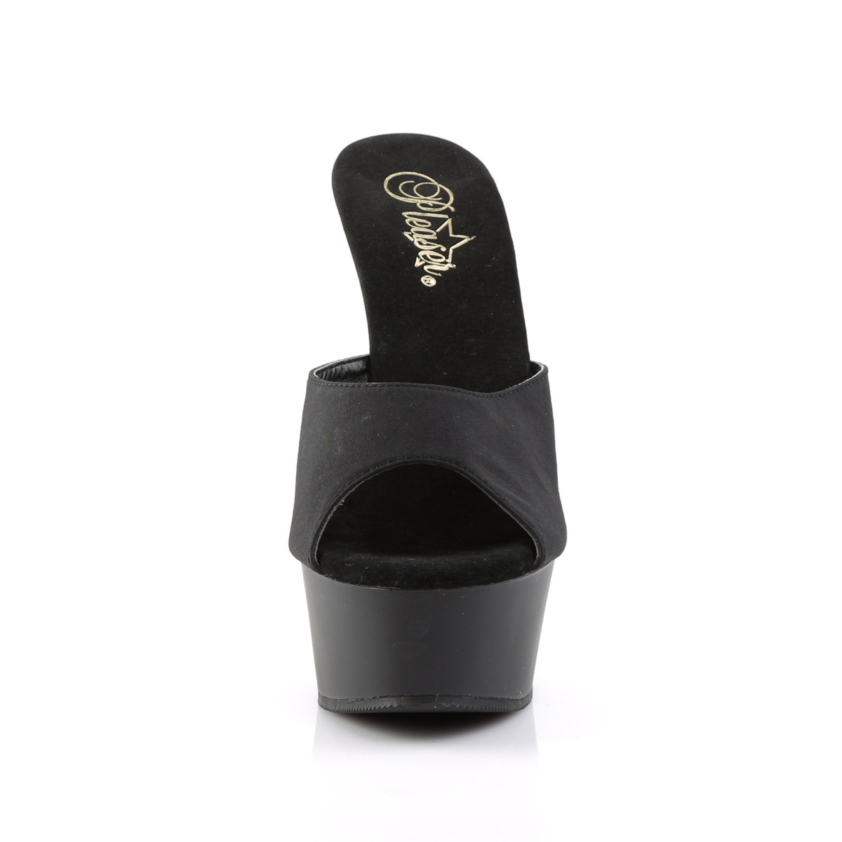 Pleaser Delight-601PS BPS/M - Black Platform High-Heel Slides