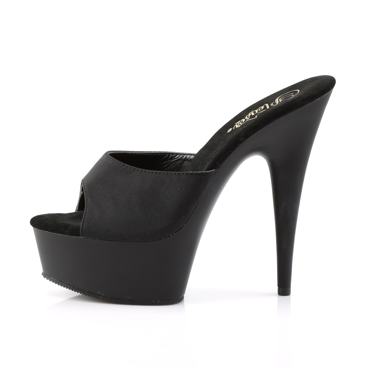 Pleaser Delight-601PS BPS/M - Black Platform High-Heel Slides