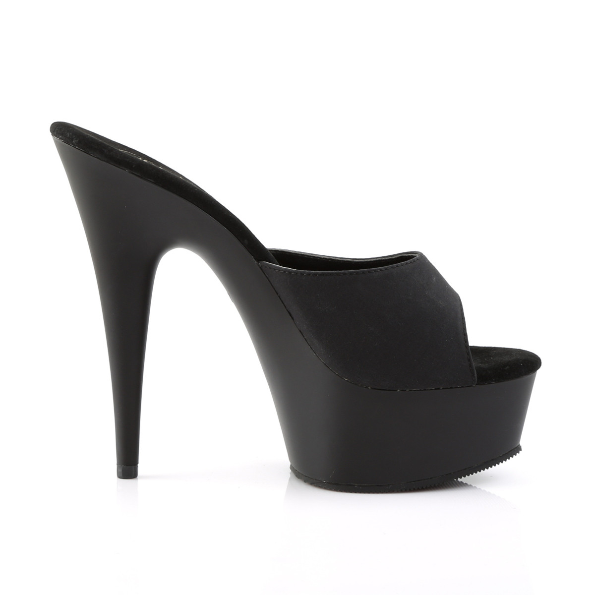Pleaser Delight-601PS BPS/M - Black Platform High-Heel Slides