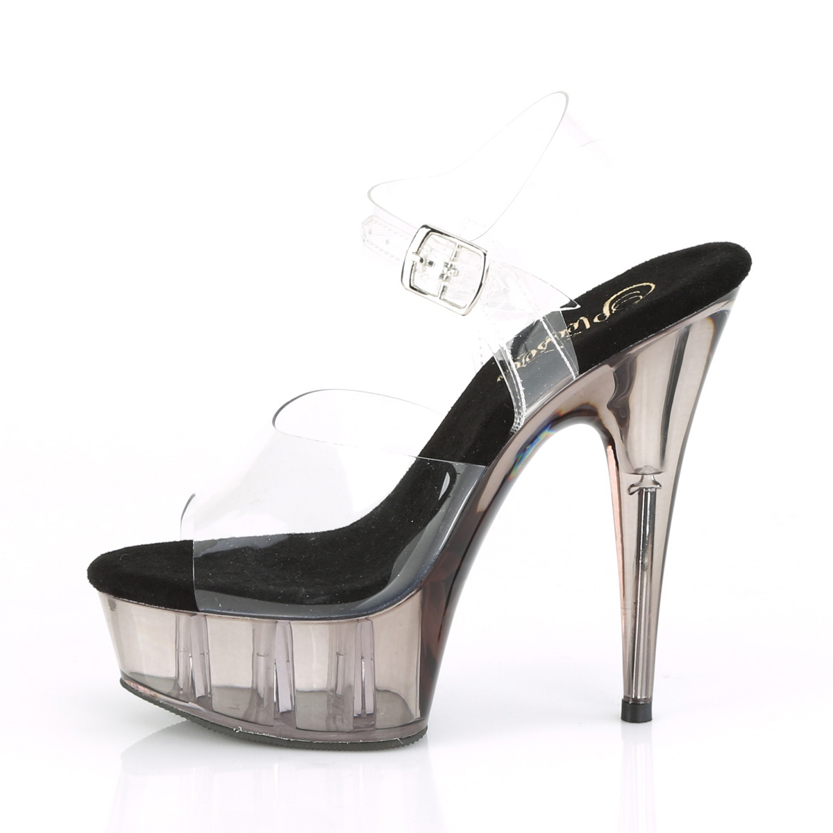 Pleaser Delight-608T C/SMK - Clear Platform High-Heel Sandals