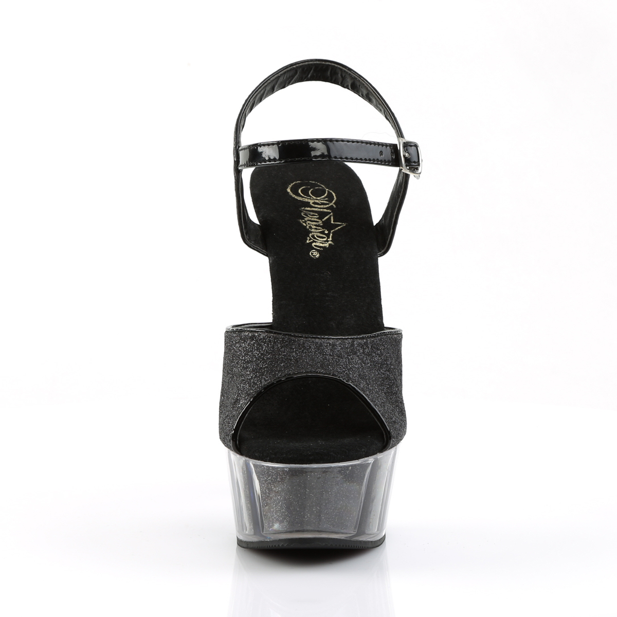 Pleaser Delight-609-5G B/M - Black Platform High-Heel Sandals
