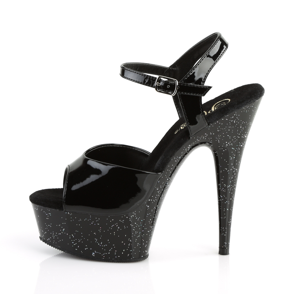 Pleaser Delight-609MG B/M - Black Platform High-Heel Sandals