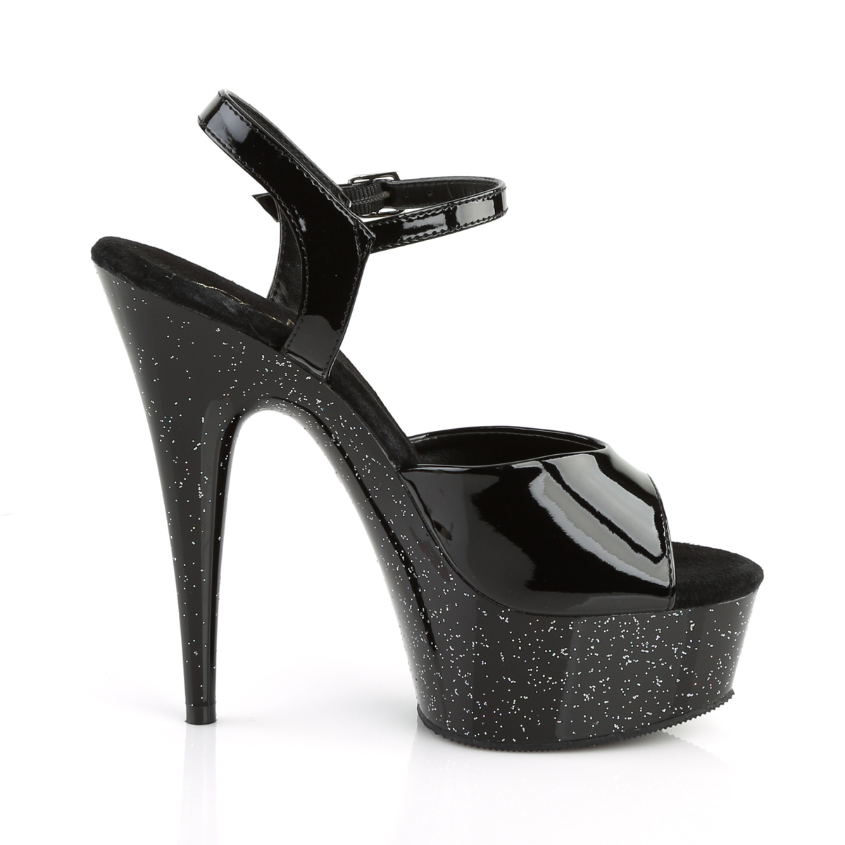 Pleaser Delight-609MG B/M - Black Platform High-Heel Sandals
