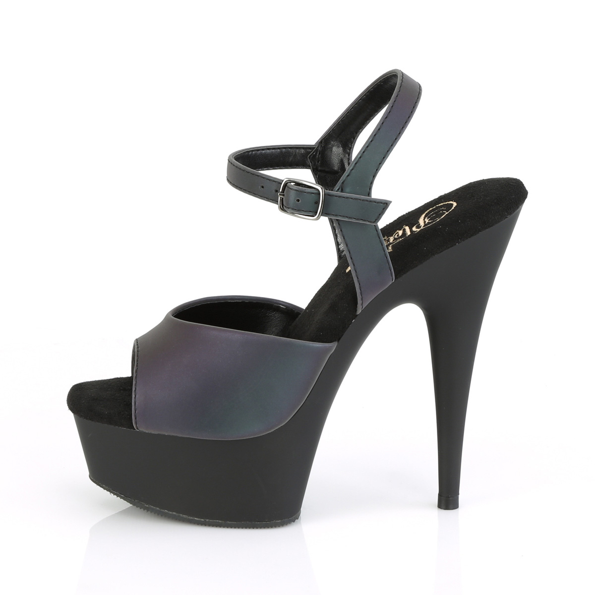 Pleaser Delight-609REFL GNREFL/B - Blue Platform High-Heel Sandals