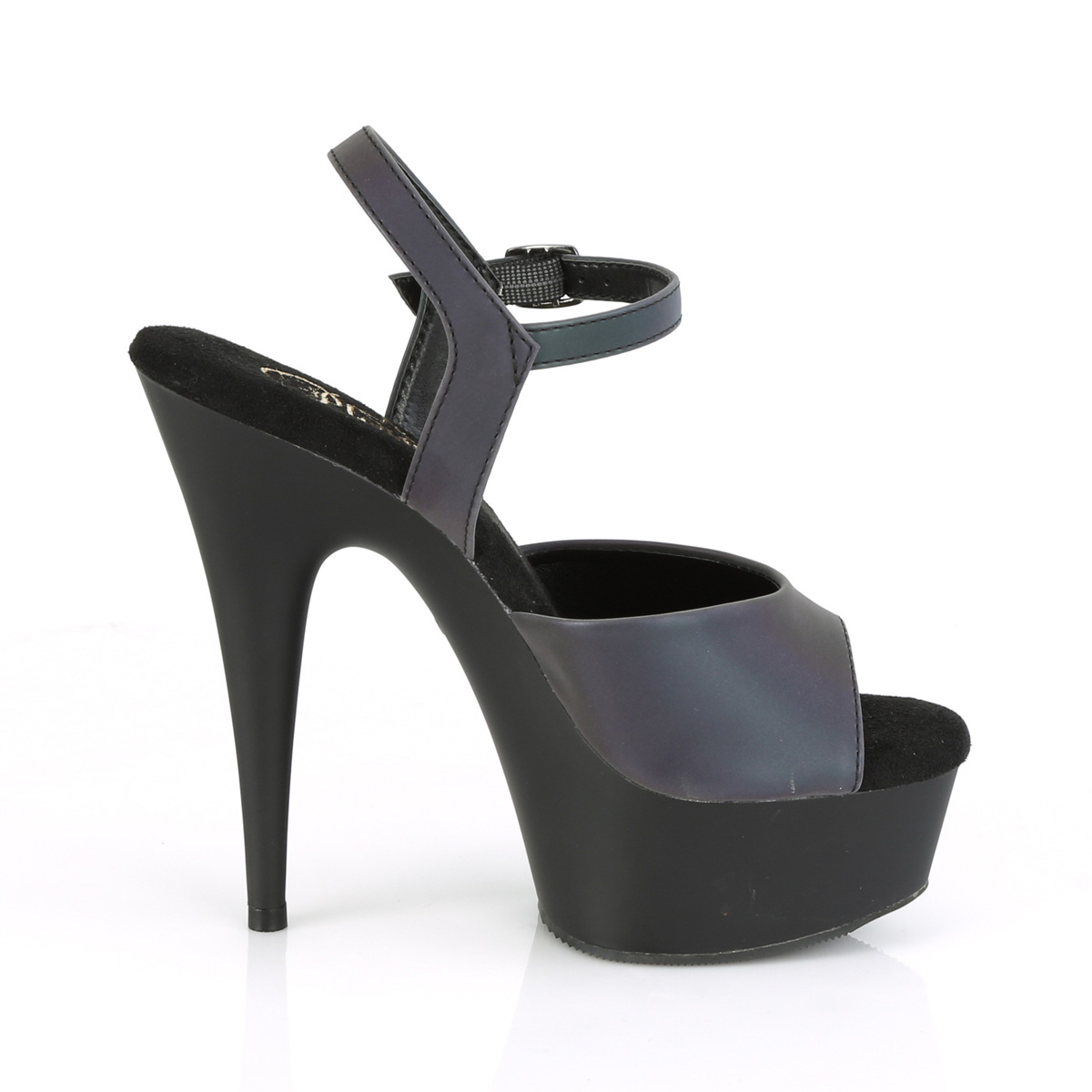 Pleaser Delight-609REFL GNREFL/B - Blue Platform High-Heel Sandals