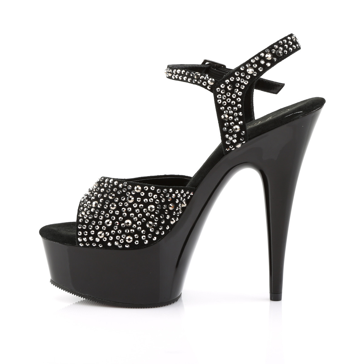 Pleaser Delight-609RS BS-PWRS/M - Black Platform High-Heel Sandals