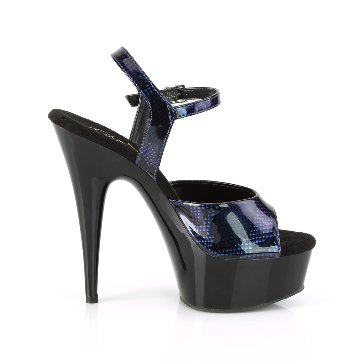 Pleaser Delight-609SP RYBLU/B - Shiny Blue Platform High-Heel Sandals